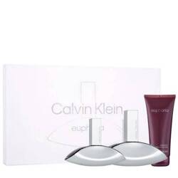 Calvin Klein Euphoria 100ml woda perfumowana + 30ml woda perfumowana + 100ml balsam do ciała [W] ZESTAW